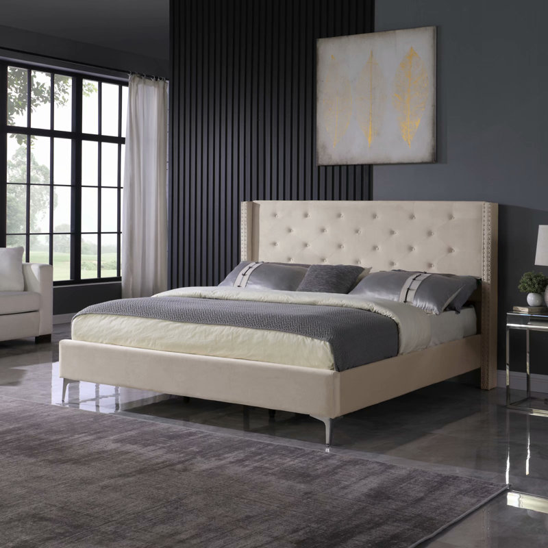 Mercer41 Diwata Tufted Upholstered Low Profile Platform Bed Reviews Wayfair